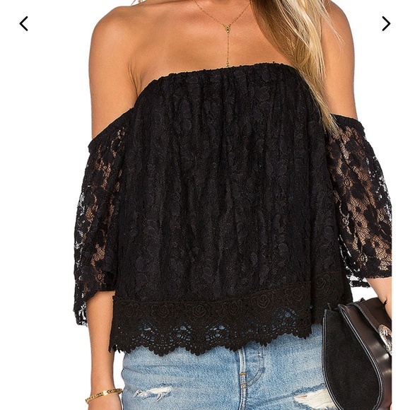 Misa Los Angeles Lillian lace off the shoulder top - Picture 9 of 12